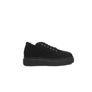 NEW CERRUTI 1881 women's calfskin platform sneaker in black